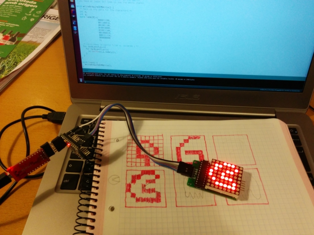Jugando con matrices led 8bits